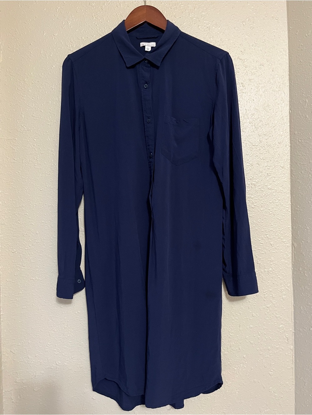 Women’s GAP “Designed & Crafted” Long Sleeve Shirt Dress Navy Blue Size Large